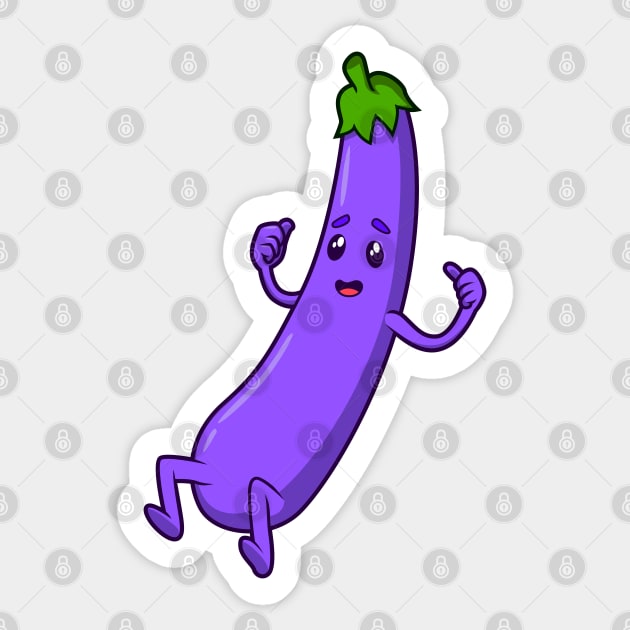 Cartoon Aubergine Sticker by Modern Medieval Design